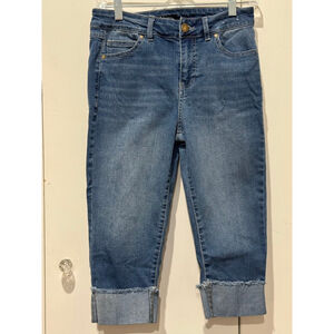 Women's d.jeans Blue Cropped cuffed stretch Jeans Size 4
